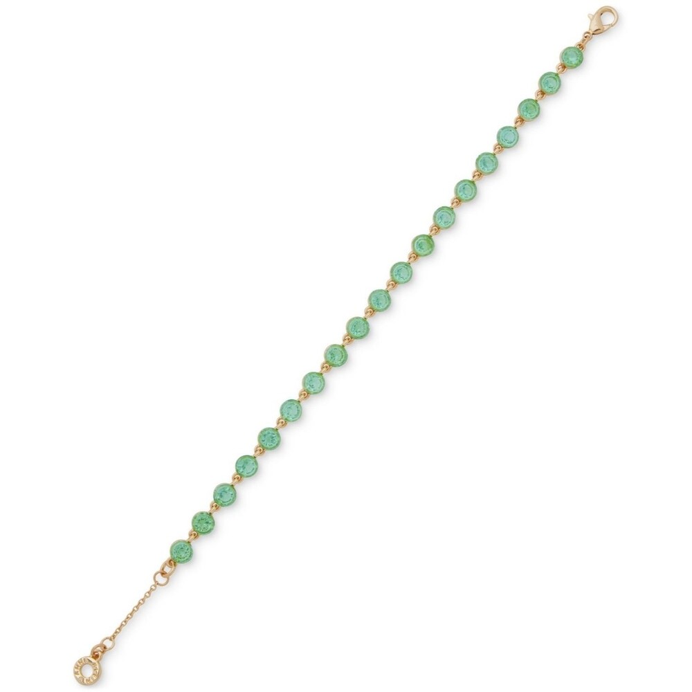 Anne Klein Gold Tone Floating Color Stone Flex Bracelet 8.5” + 1” Extender - New